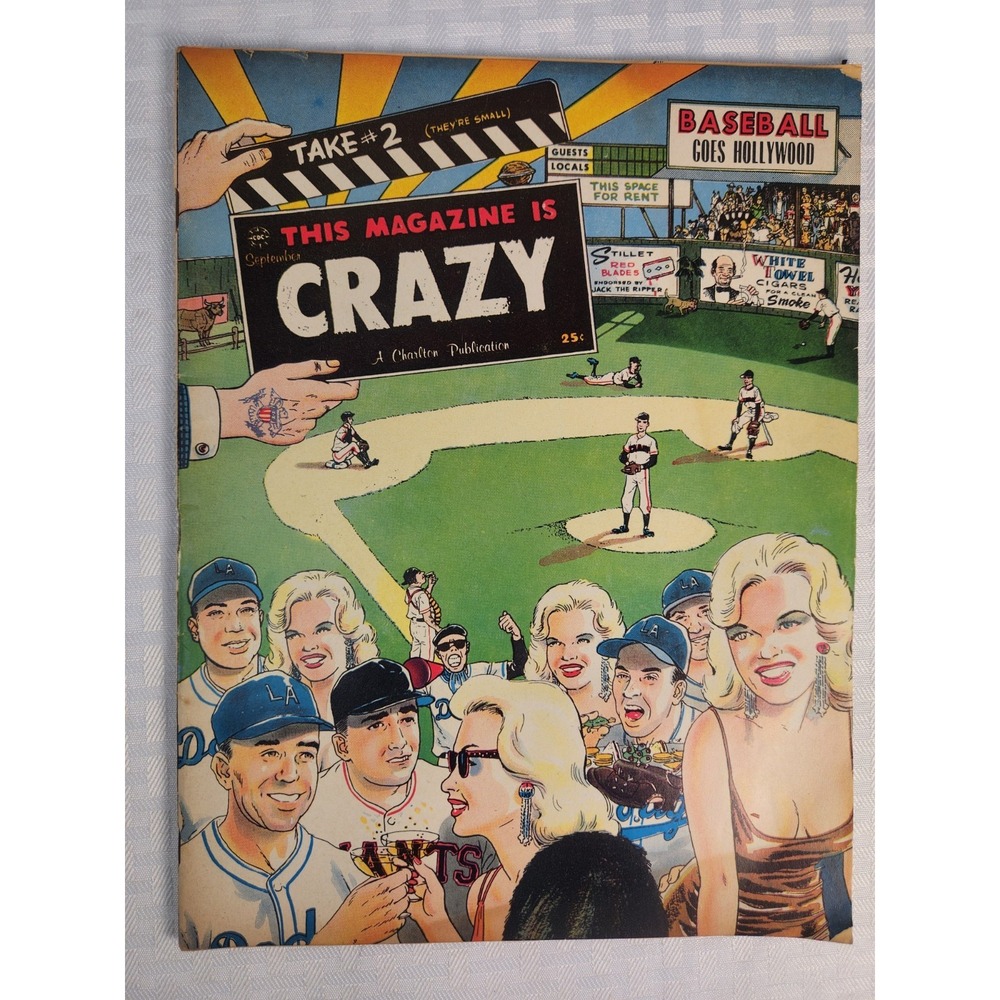 This Magazine is CRAZY #6, 1958, Baseball Goes Hollywood, Tony Couch Very Fine